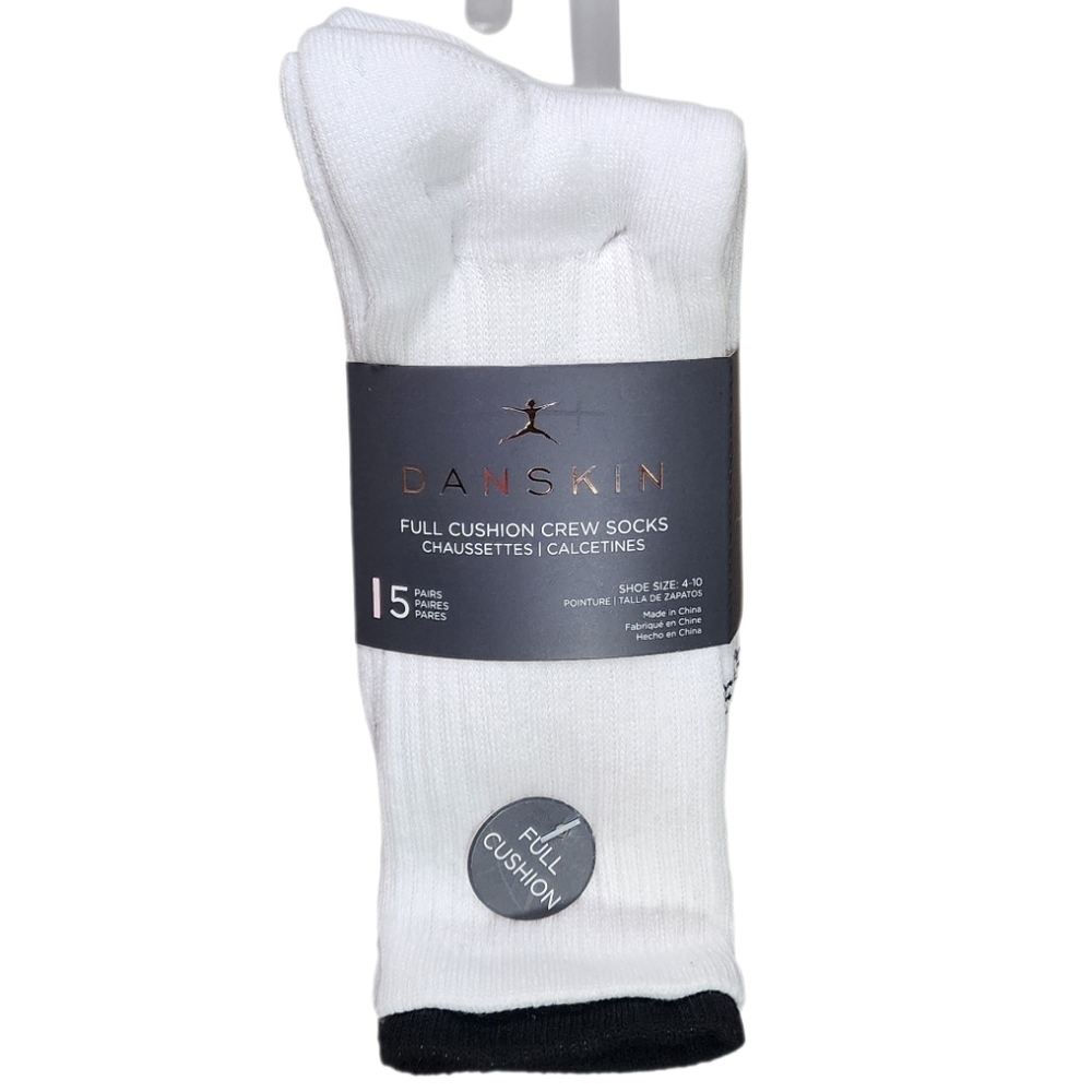Danskin 5-Pack Full Cushion Crew Socks Athleisure Multicolor Size 4-10